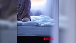 I'm spying on my best friend's sister when she masturbates