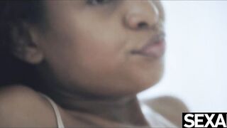 Great african Brazilian Hot gets her fix of caffeine and