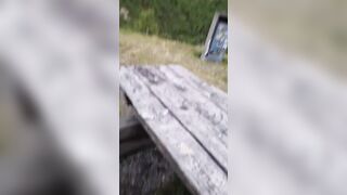 Freaky mom into ebony pantyhose fuck inside doggy into the mountain