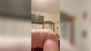 BBW rubbing clitoris on fuzzy blanket