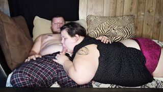 Incredible BBW mom gets woke up with a JUICY ROUGH PENIS to SUCK!!!! SWALLOWS it all!!
