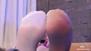 Beauty nylon foot into 3 diffrent pantyhoses