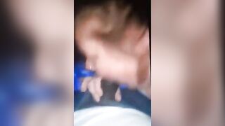 Dumb white bitch sucking off bbc