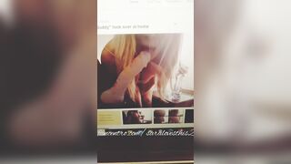 I want to wear your pre cum as my lipstick baby. Blonde nympho wifey sucking off her friend at home