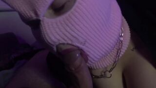 Beautiful baby makes bj and drink cum