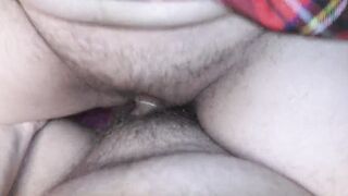 18 Year Old college chick with huge titted rides my penis inside