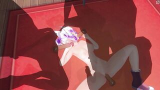 3D ANIME 3 men banged! a bimbos inside a rented apartment