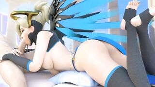 Mercy Milking Cock With Her Mouth