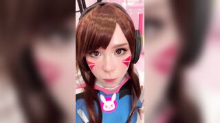 sluts Cosplay D.Va from Overwatch and Blows Penis till Facial