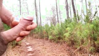 Creamy cock out on the trail on a warm winter