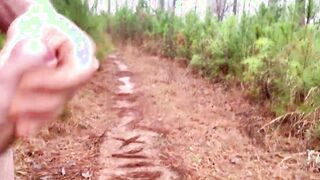 Creamy cock out on the trail on a warm winter