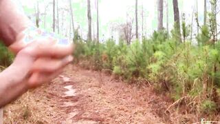 Creamy cock out on the trail on a warm winter