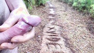 Creamy cock out on the trail on a warm winter