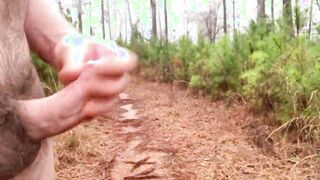 Creamy cock out on the trail on a warm winter