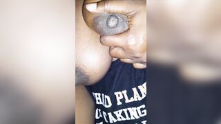 Black adult lactating step milf