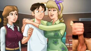 Mother into law jerks off son inside law - summertime saga porn game