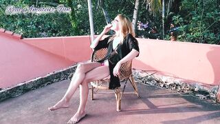 Blonde Goddess With Dildo Into Her Vagina Taking Selfies Public