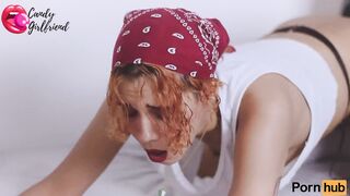 SMOKING DOGGY STYLE BONDAGE - My BF fucks me rich while I smoke, cum into my face