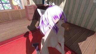 3D ANIMATED College Girl gets plowed inside all holes