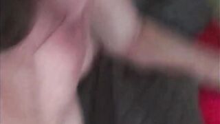 Skank ex-wife gets her face fuck and deepthroats after cum