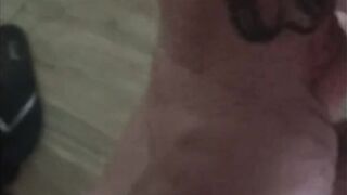 Skank ex-wife gets her face fuck and deepthroats after cum