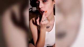 Women with dreads and LONG ebony vibrator