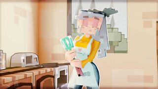 【MMD R-19 yo SEX DANCE】MINECRAFT BEAUTY DELICIOUS BOOTY EXTREME SEX INTO THE KITCHEN YUMMY BJ ハードセックス [MMD]