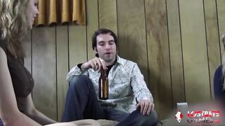 two Couples Play An Adult Version of Spin-The-Bottle