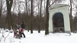 Teenie Banged inside the Snow
