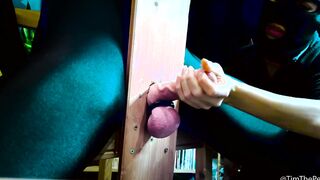 Tim's Milking Chair #2 - Female Domination Ava Makes Her Pet Cum TWICE inside CBT Chair - Big First Load!!! -