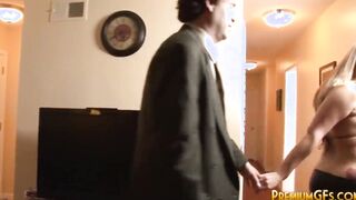 Blonde Dayna Vendetta penis tugging hand job bdsm bro
