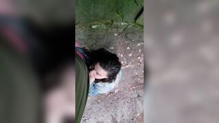 Risky point of view fellatio inside outdoor park