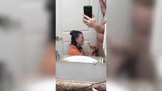 Milf blows my penis before work