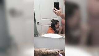 Milf blows my penis before work