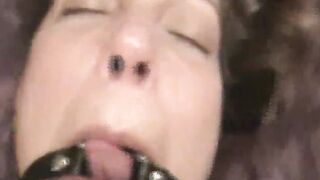 Friends mom Fiance Blows & Fucks my Rough Dick wearing Nippleclamps,Ballgag.