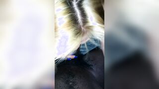 Uncut big black cock for white bitch to gag on