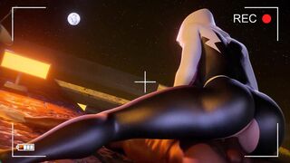 blacked: spider gwen loves to drink big black cock & rides world's massive dick on outdoors roof top!!