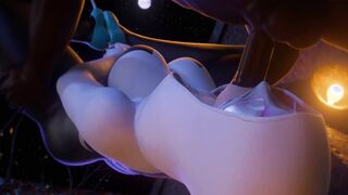 blacked: spider gwen loves to drink big black cock & rides world's massive dick on outdoors roof top!!