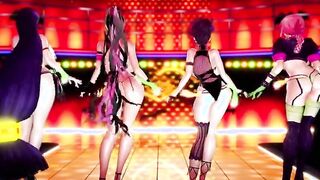 【MMD R-eighteen SEX DANCE】DANCING GIRLS LAY ON THEIR LONG NALG激しいセックス[MMD R-18]