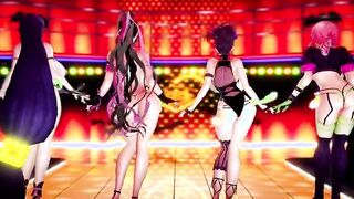 【MMD R-eighteen SEX DANCE】DANCING GIRLS LAY ON THEIR LONG NALG激しいセックス[MMD R-18]