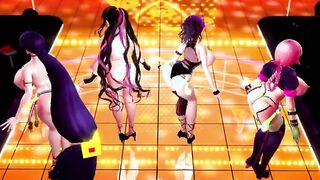 【MMD R-eighteen SEX DANCE】DANCING GIRLS LAY ON THEIR LONG NALG激しいセックス[MMD R-18]