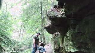 Hotwife takes penis unprotected into the woods