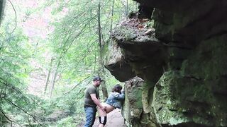 Hotwife takes penis unprotected into the woods