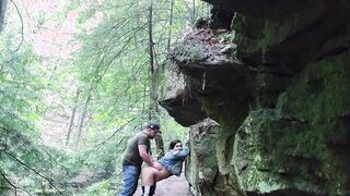 Hotwife takes penis unprotected into the woods