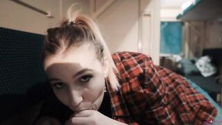Women Fellow Traveler Seduced Dude on the Train and Gave