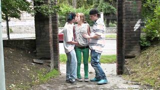 18 Yo outside group sex adventure with a adorable blonde Women