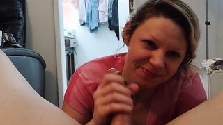 VIEW my BOMBSHELL cougar GF GAGGING on my BWC with my HELPING HAND! she LOVES being my DICK SUB