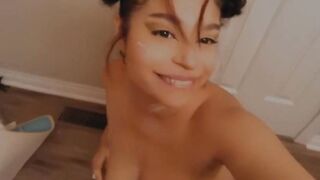 Nipple play teaser with bouncy 18 year old cougar