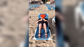 Having Fun on an empty outdoor beach.