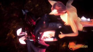 Furry Anime 3D - three Way Doble Penetration